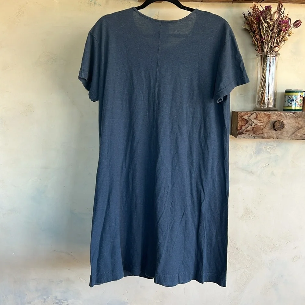 Jungmaven Blue Hemp-Cotton T Shirt Dress - Picture 3 of 3